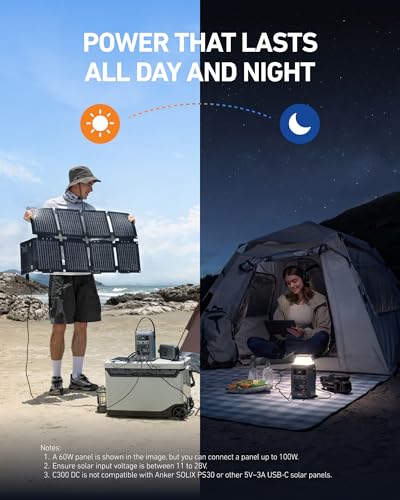 Anker SOLIX C300 DC Portable Power Station, 288Wh, 300W, Outdoor Camping - style: C300 DC