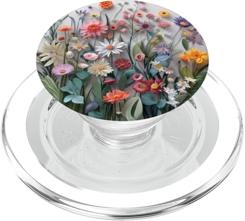 Mixed Flower Bouquet Floral Pattern PopSockets PopGrip for MagSafe - style: Magnetic PopGrip