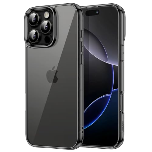 JETech Case for iPhone 16 Pro, Anti-Yellowing, Black | Shockproof Protection, Scratch Resistant Hard PC Back, Durable Transparent TPU Bumper - color: Black, size: iPhone 16 Pro