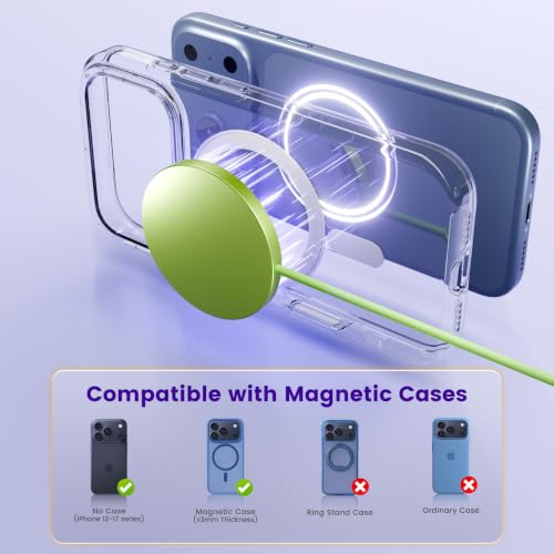 15W Magnetic Fast Charging Pad, Wireless Charger for Apple MagSafe - color: Light Green*3