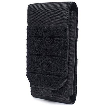 Universal Tactical Molle Phone Pouch Cellphone Holder | Mobile Holster Belt Smartphone Pouch for iPhone 17 Pro Max/Air/17 Pro/ iphone17/16 /15 /14 /13/12 Pro Max/iphone 16/15/14Plus - color: BLACK