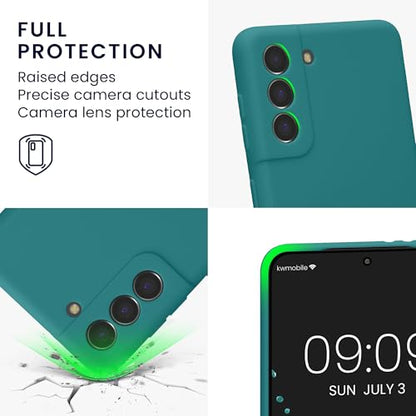 kwmobile Case Compatible with Samsung Galaxy S21 Case - Protective Slim TPU Phone Cover - Soft Matte Finish - Teal Matte - color: teal matte, size: Galaxy S21