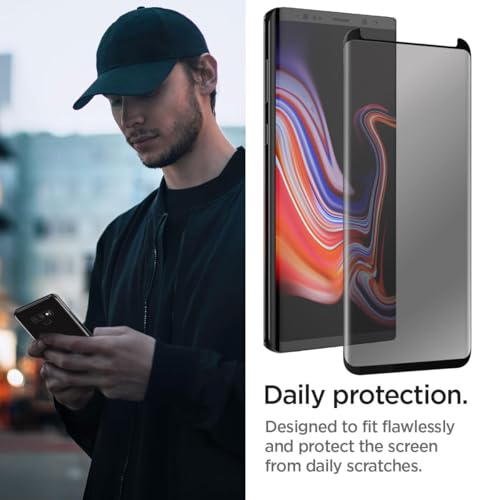 Compatible for Samsung Galaxy Note 9 Screen Protector Tempered Glass Privacy Film [Case Friendly] [3D Curved Edge] [Anti-Scratch] [High Definition] (2 Pack, Black/Clear)