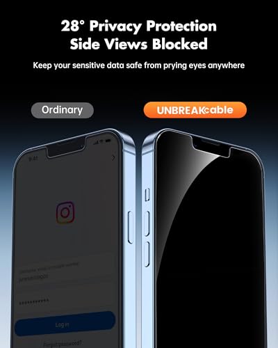 UNBREAKcable Privacy Screen Protector for iPhone 14/13/13 Pro, 2-Pack - size: iPhone 14/13/13 Pro