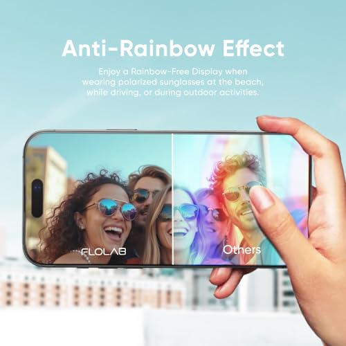 FLOLAB NanoArmour ONETIME PRO for iPhone 17 Air Screen Protector, Anti-Reflective, PolarSpectra Anti-Rainbow, 3D Tempered Glass, Edge Reinforced, Easy Install, Smooth - size: 17 Air