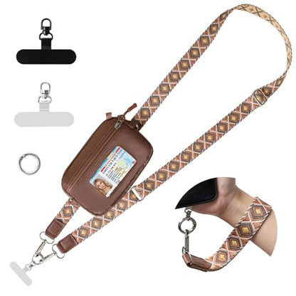 Clip and Go Strap for Phone with Wallet Crossbody Lanyard (Blown White) - color: Blown White