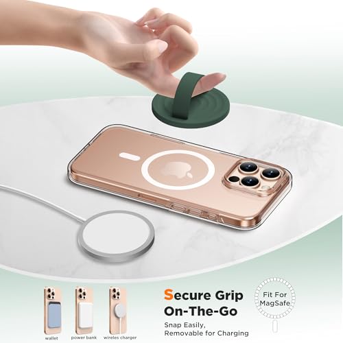 Magnetic Phone Grip for MagSafe, Silicone Ring Grip, Alpine Green - color: Alpine Green