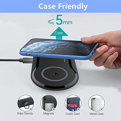 40W Wireless Charging Pad, Dual 20W Fast Wireless Charging Mat for Samsung Galaxy S25,S24,S23/Note 20/10/Buds,15W Wireless Charger Station for iPhone 17 16 15 14 13 8/SE/X/XS (Black) - color: Black