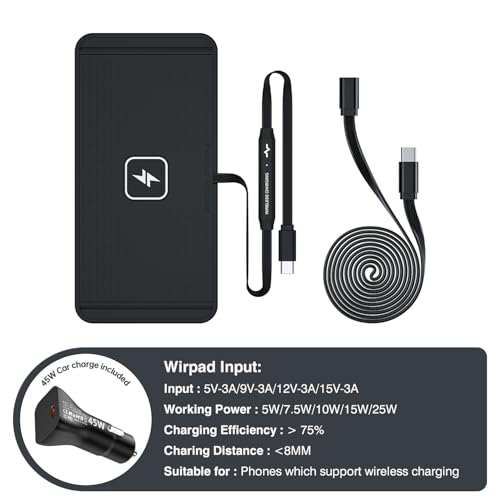 POLMXS 25W Wireless Charger Car Fast Wireless Charging Pad DIY Wireless Phone Charger Mat Compatible with iPhone 17/16(25W)/15/14/13/12(7.5W) (P21)