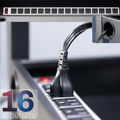 VIVO Black 16-Bay Laptop Open Charging Station, Stand-LAPC3 - size: 16-Bay