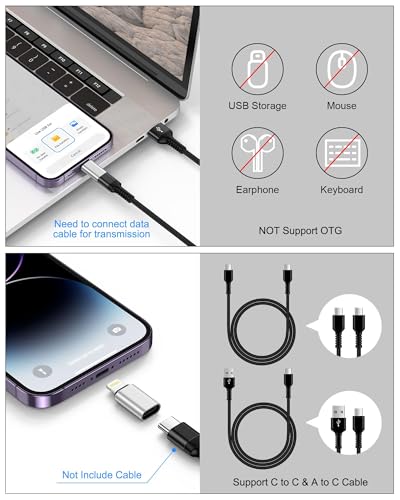 2-Pack USB C to Lightning Adapter, Type C to Lightning Adapter Fast Charger - size: 2 Pcs USB C to Lightning Adapter
