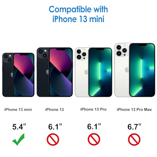 JETech Case for iPhone 13 mini, Anti-Yellowing, Black | Shockproof Protection, Scratch Resistant Hard PC Back, Durable Transparent TPU Bumper - color: Black