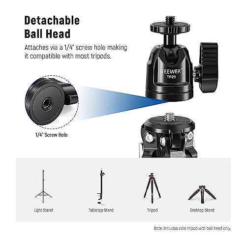 NEEWER Mini Metal Table Tripod with 360° Ball Head, TP29 - style: TP29