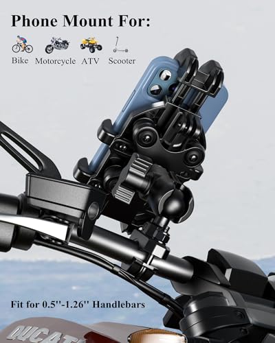 BRCOVAN Motorcycle Phone Mount Holder with Vibration Dampener - size: Neutral size