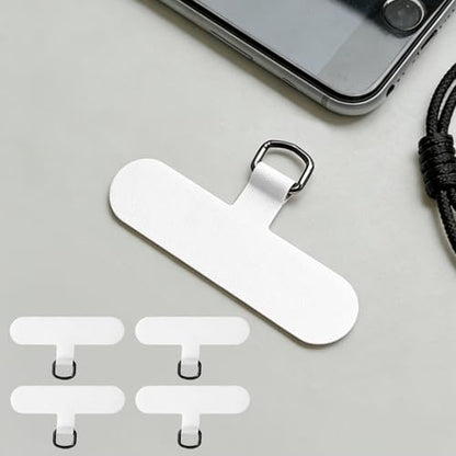 Phone Tether Tab, 4 Pack Universal Phone Lanyard Patch Non-Adhesive Insert with Metal Clip for Phone Case, iPhone - color: White