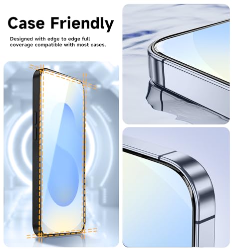 MAGIC JOHN 2 Pack for Samsung Galaxy S25 Screen Protector Easy Installation | 6.2 inch, NOT for Ultra, Auto Dust-Elimination, Bubble Free, HD Clear，9H tempered glass, Case Friendly, Anti-Shockproof - size: S25 6.2inch