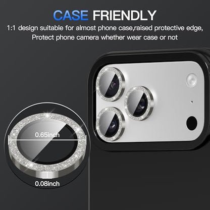 Suoman for iPhone 17 Pro/Pro Max Camera Lens Protector-Grey - color: Glitter-Grey
