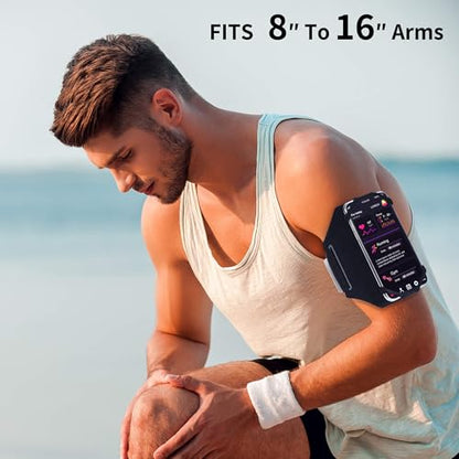 Detachable & 360° Rotatable Armband - Reflective Strap with Zipper Pocket Holder Bag - Compatible with iPhone 16 15 14 Pro Max Plus Samsung Galaxy Note for Running Workout Exercise Walking & Sports - color: Blue With Bag