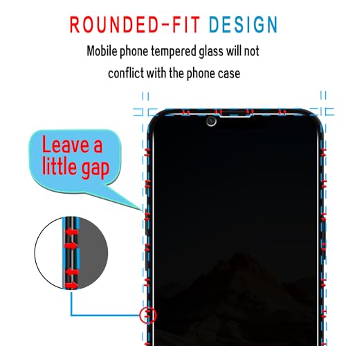 Slanku 3 Pack Privacy Screen Protector for iPhone 14 Tempered Glass Film