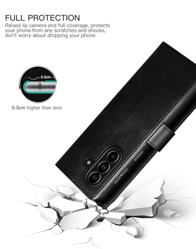 Feitenn for Samsung Galaxy A37 5G (6.7") Case Wallet 2026 with 4 Card Holders Kickstand, PU Flip Leather Magnetic Closure Folio Shockproof Protective Cover, Black - color: Black, size: Samsung Galaxy A37 5G