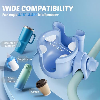 Stroller Cup Holder with Phone Holder, Accessories for Walker Wheelchair - color: Blue