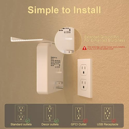 Overtop Power Charger with Shelf,Wall Outlet Extender,Surge Protector 1800J