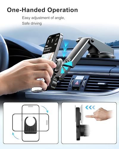 Car Mount for Pop Socket, Dashboard Windshield Car Phone Holder Compatible with Popsocket, Powerful Suction Cup Car Phone Mount Fits All Smartphones with Pop Grip - style: Extended Socket Mount