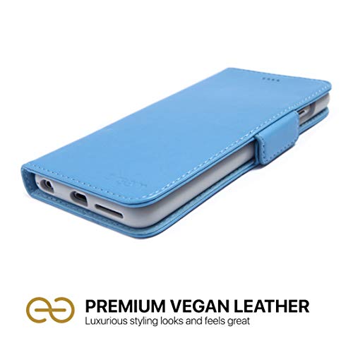 Dreem Fibonacci 2-in-1 Wallet Case for Apple iPhone 8 Plus & 7 Plus - Luxury Vegan Leather, Magnetic Detachable Shockproof Phone Case, RFID Card Protection, 2-Way Flip Stand - Sky - color: Sky, size: iPhone 8 Plus & 7 Plus