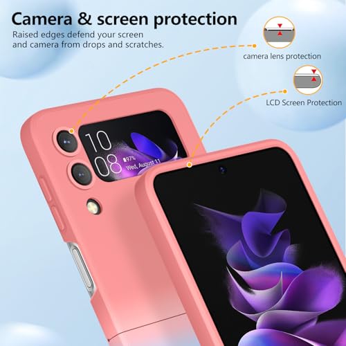 Compatible with Galaxy Z Flip 4 Case, Magnetic Gradient Color | Soft TPU Phone Cover with Camera Lens Protector Cover for Galaxy Z Flip 4 6.7 Inch, Pink to Blue Gradient(10-10) - color: Pink & Blue