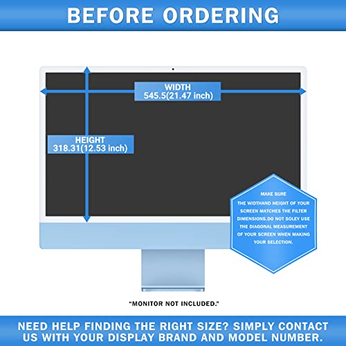 Removable 24 inch iMac Privacy Screen Filter (2021-2024, M1, M3, M4 Chip) - size: iMac 24 inch（2021-2024）