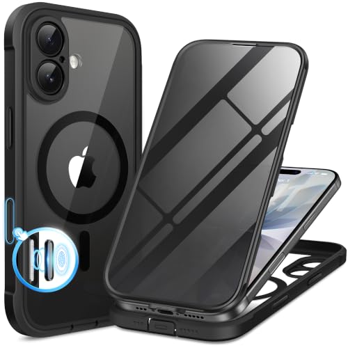 BERFY for iPhone 17 Case, Compatible with MagSafe, Built-in Privacy Screen Protector, Camera Protection, Shockproof Full Body Phone Case 6.3", Clear Black - color: Black, size: For Iphone 17 6.3 Inch