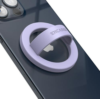 Encased Magnetic Phone Grip Holder (Compatible with MagSafe) Thin Silicone Finger Loop Ring for iPhone (Periwinkle) - color: Periwinkle