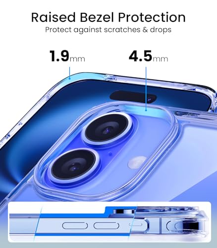Mkeke for iPhone 16 Case Clear, [Not Yellowing] [16FT Military-Grade Drop Protection], Slim Clear iPhone 16 Case for Apple iPhone 16 with Shockproof Bumper 2024 - size: for iPhone 16 Case 6.1"