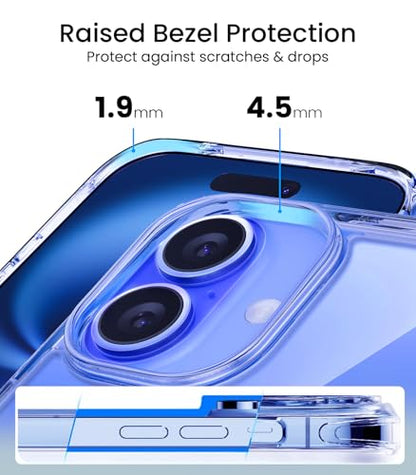 Mkeke for iPhone 16 Case Clear, [Not Yellowing] [16FT Military-Grade Drop Protection], Slim Clear iPhone 16 Case for Apple iPhone 16 with Shockproof Bumper 2024 - size: for iPhone 16 Case 6.1"
