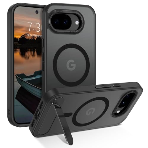 GUAGUA for Google Pixel 10A Case with Stand, Magnetic [Adjustable 3 Kickstand Ways] Translucent Matte Back Shockproof Protective Invisible Folding Kickstand Phone Case for Google Pixel 10A, Black - color: Black, size: for Google Pixel 10A