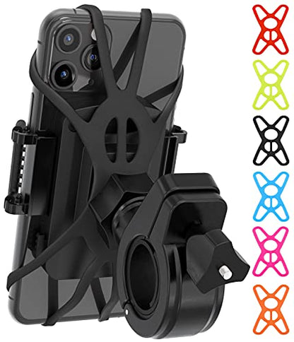 TruActive Premium Bike Phone Mount Holder for Kids and Teens | Universal Cell Phone Mount for 4"-7" Phones | Includes 6 Reusable Color Bands | Tool-Free Handlebar Mount Install for Boys & Girls Bikes - style: Bike Phone Mount 2