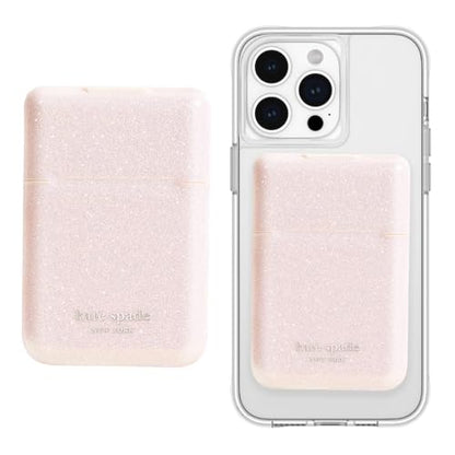 kate spade new york Flip Magnetic Card Holder/Wallet - That Sparkle Pink | Stylish Phone Wallet - Compatible w/MagSafe Phones & Cases -Detachable MagSafe Wallet for iPhone 17 Pro Max/16/15/14/Pixel 10 - color: Flip - That Sparkle Pink