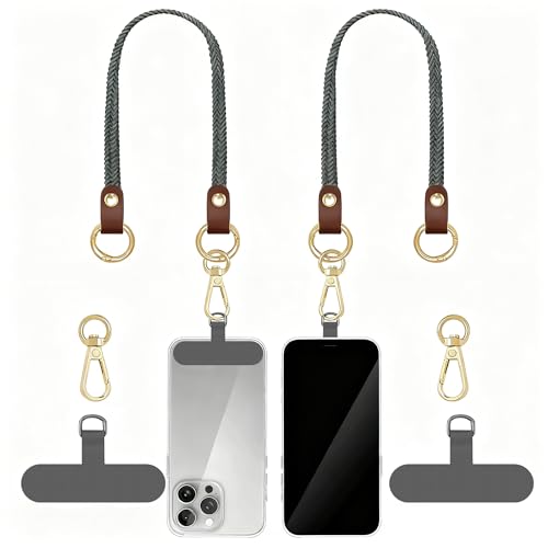 Hovmwey Stretchy Phone Lanyard Tether, 2 Pack Phone Leash Anti-theft Phone Strap for Anti-drop Outdoor Hiking Cycling Climbing Universal for Most Cell Phones, Space Gray - color: Space Gray