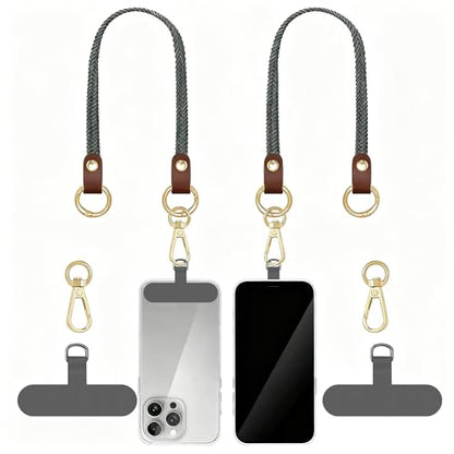 Hovmwey Stretchy Phone Lanyard Tether, 2 Pack Phone Leash Anti-theft Phone Strap for Anti-drop Outdoor Hiking Cycling Climbing Universal for Most Cell Phones, Space Gray - color: Space Gray