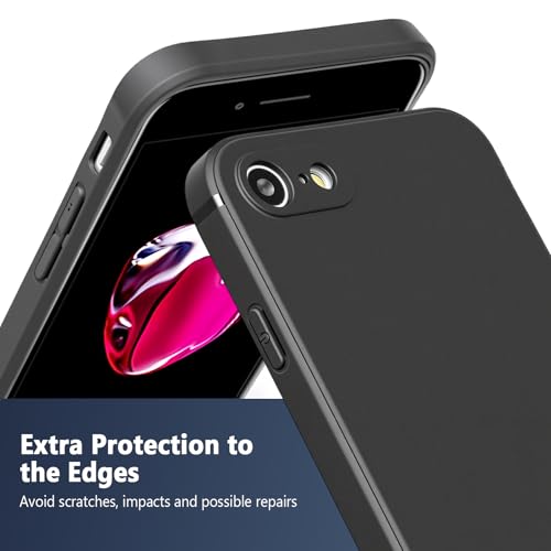 FanTEK Phone Case Compatible with iPhone 7, iPhone 8, iPhone SE 2nd Generation, iPhone SE 3rd Generation Case, Anti-Scratch & Fingerprint Phone Case Protective Cover, Matte Black - size: iPhone 7/8/SE2/SE3