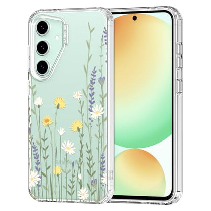 MOSNOVO Case for Samsung Galaxy S24 FE, [Buffertech 6.6ft Military-Grade Drop Protection] [Anti Peel Off Tech] Clear TPU Bumper Phone Case Cover Design - Wild Meadow - color: Clear - Wild Meadow, size: Samsung Galaxy S24 FE