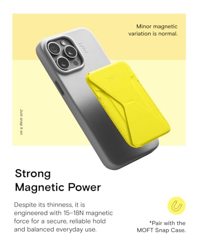 MOFT Magnetic Wallet Stand Compatible with iPhone 17/16/15/14/13/12 Series, Angle Adjustment & Magsafe Compatible MOVAS Phone Stand,Neon - color: Neon, size: Standard