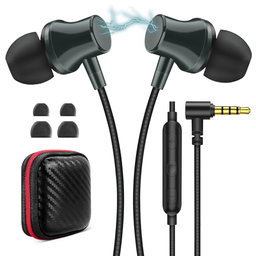 ASKUBSKU Wired Headphones Earphones for School Laptop PC Chromebook, Green - color: Green