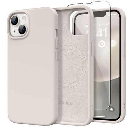 GONEZ Magnetic for iPhone 13/14 Case, Silicone Cover Stone - color: A-Stone, size: Iphone 13 /Iphone 14