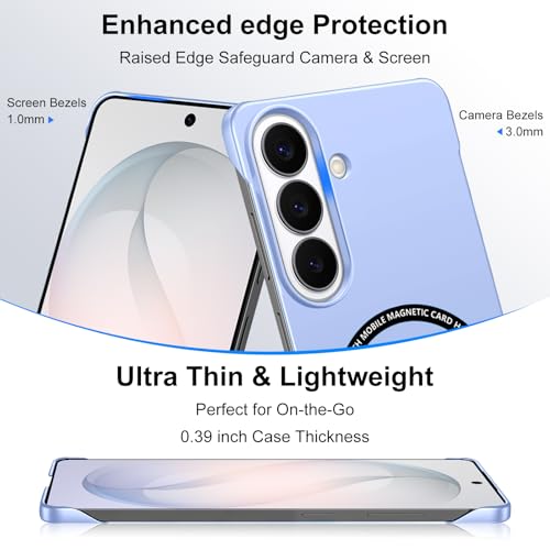 Frameless Slim Case for Samsung Galaxy S26, Silky Touch, Hard PC Matte Back, Exposed Sides Compatible with Mag-Safe, Anti-Scratch Shockproof Protective Cover for Samsung S26 5G (Purple) - color: Purple