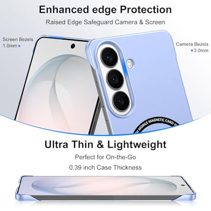 Frameless Slim Case for Samsung Galaxy S26, Silky Touch, Hard PC Matte Back, Exposed Sides Compatible with Mag-Safe, Anti-Scratch Shockproof Protective Cover for Samsung S26 5G (Purple) - color: Purple