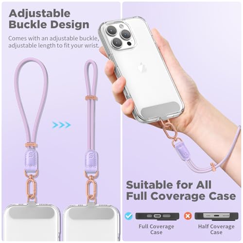 SURPHY Phone Wrist Strap, Keychain Wristlet, Phone Lanyard with Tether Tab - color: Purple