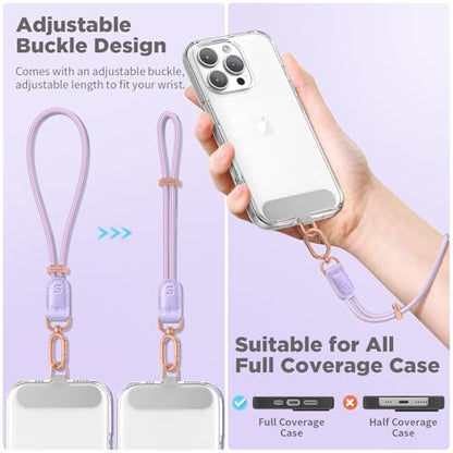 SURPHY Phone Wrist Strap, Keychain Wristlet, Phone Lanyard with Tether Tab - color: Purple