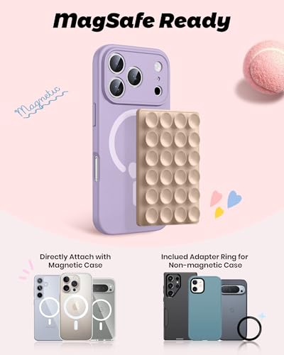 amBand Magnetic Suction Phone Mount Trendy Stocking Stuffers for Men Women Dad Mom Adults, Removable Brown Octo Cup Buddy Sticky Holder for Hands-Free Selfie/Video, Milk Tea - color: Milk Tea