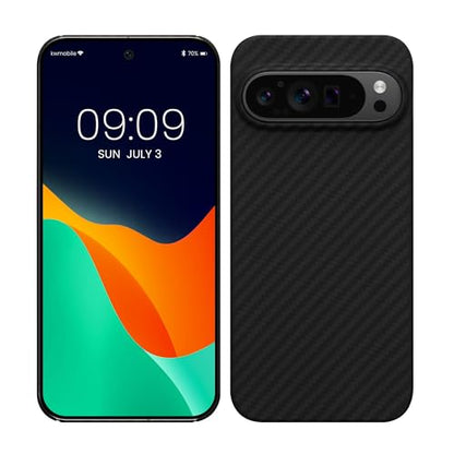 kalibri Aramid Fiber Case Compatible with Google Pixel 9 Pro - Case Super Slim Strong Protective Phone Cover - Black Matte - size: Pixel 9 Pro